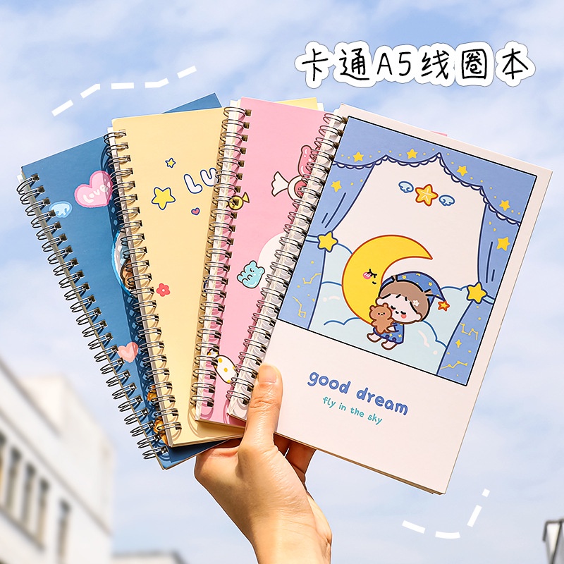 Sổ Tay A5/B5 Cute Lò Xo  Ruột Kẻ Ngang Cartoon Đáng Yêu - Mẫu 2021