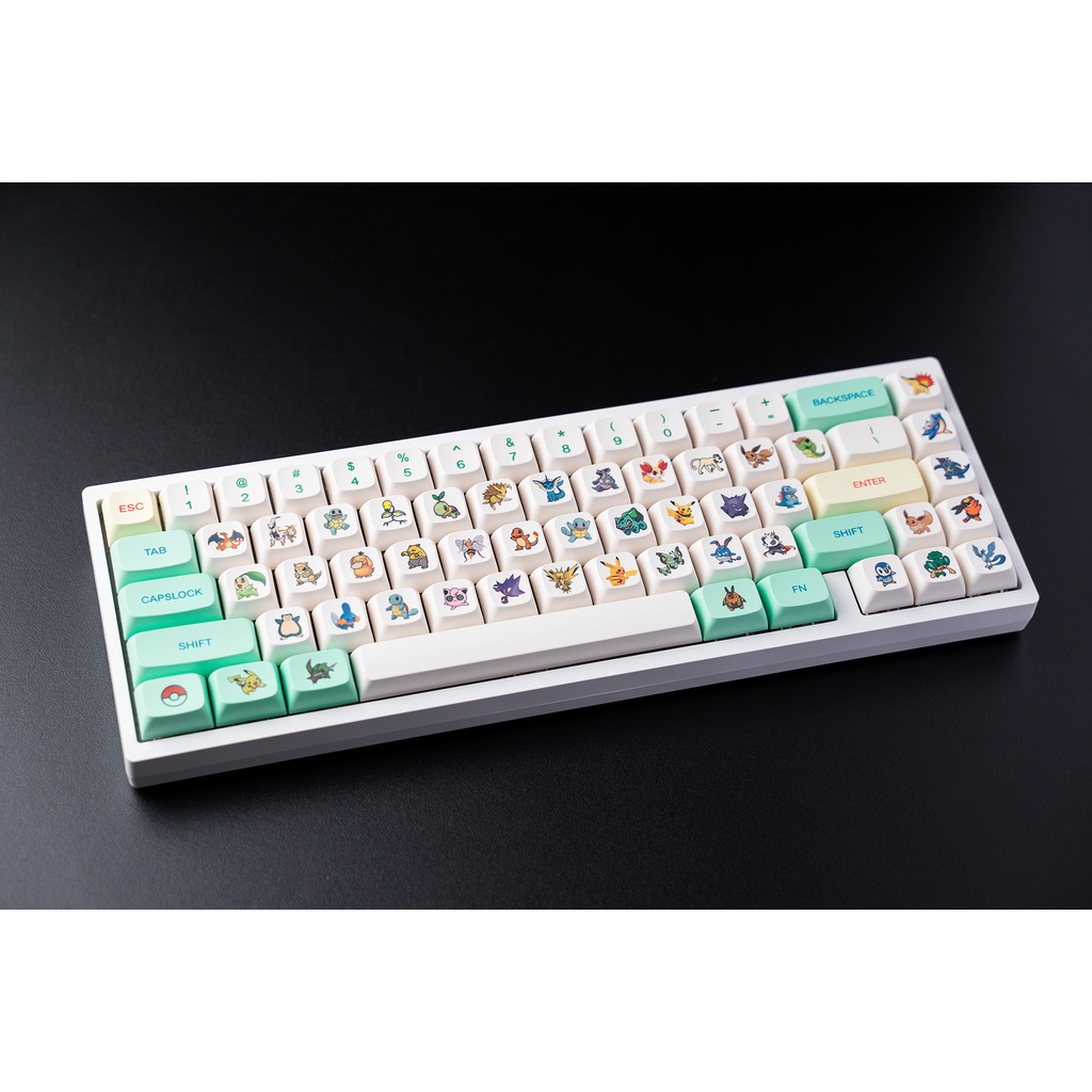 Keycap XDA Pokemon, nhựa PBT in nhiệt, 162 nút bàn phím cơ chất lượng cao