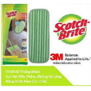 Khăn lau nhà Microfiber cao cấp  Scotch Brite 3M dùng cho cây lau đa năng 3 TRONG 1 .