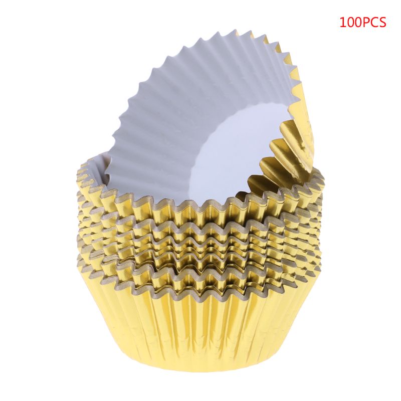 Set 100 Cốc Giấy Nhôm Làm Bánh Cupcake