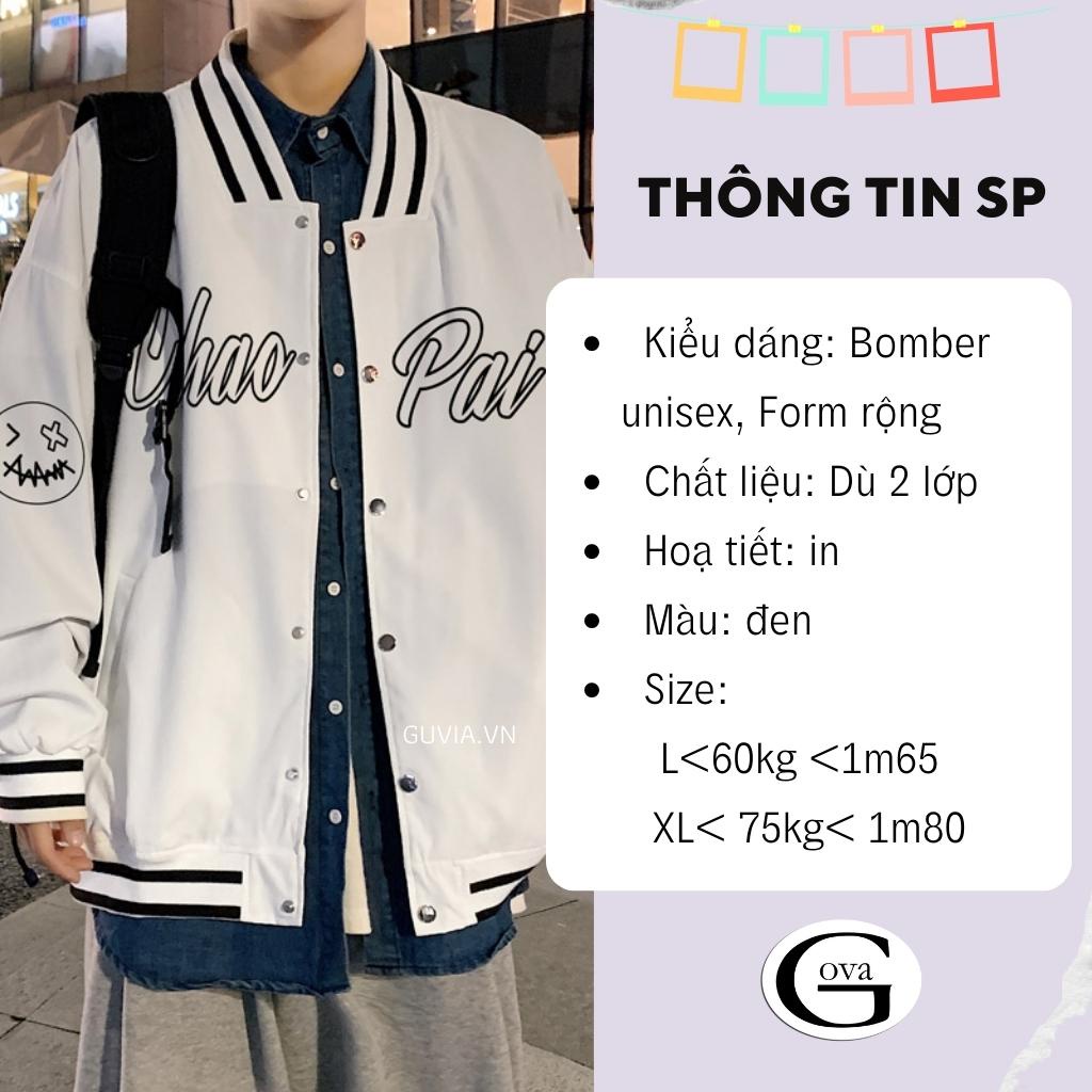 Áo Khoác Bomber Dù CHAOPAI Cao Cấp Form Rộng Nam Nữ Ulzzang Unisex Thời Trang GOVA