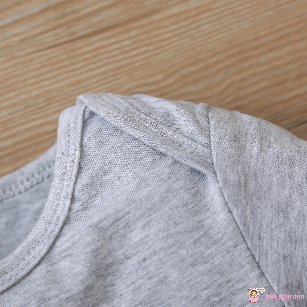 Romper tay ngắn cổ tròn in họa tiết chữ đáng yêu dành cho bé