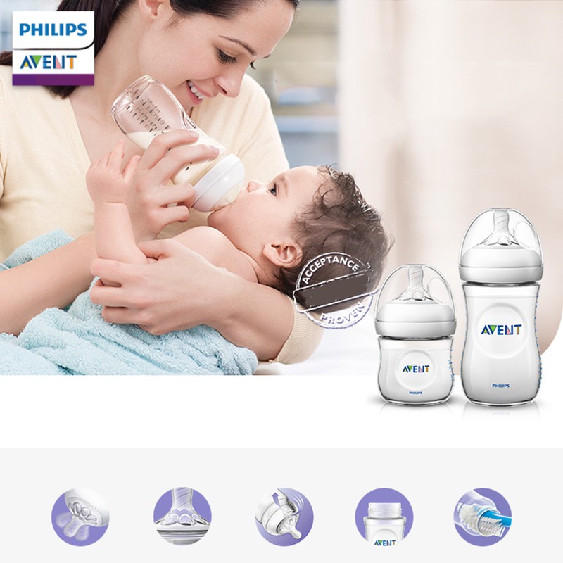 Bình Sữa Mô Phỏng Tự Nhiên Philips Avent Không BPA  60ml Kèm Núm 0M 1 Tia