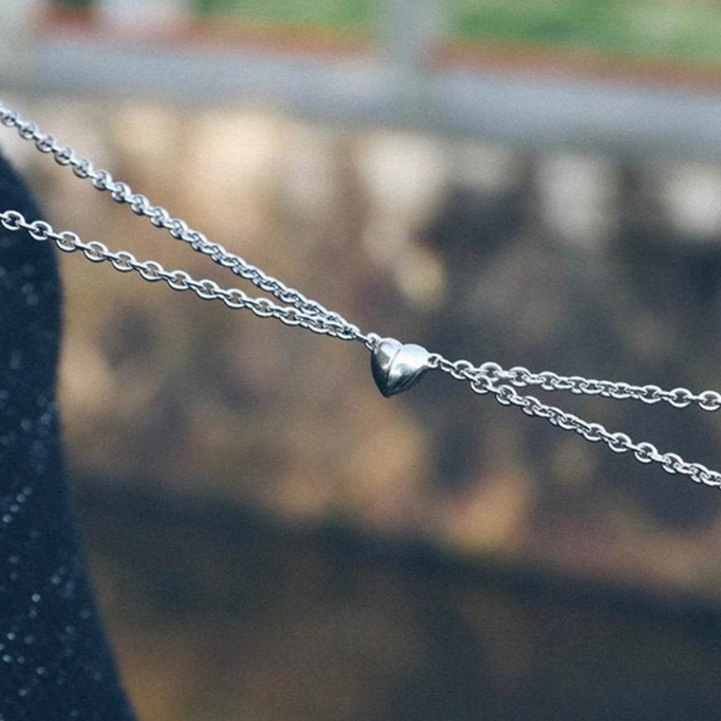 Flgo Dây Chuyền Một Cặp Mặt Hình Trái Tim Từ Tính Phong Cách Retro Đơn Giản Cho Cặp Đôi