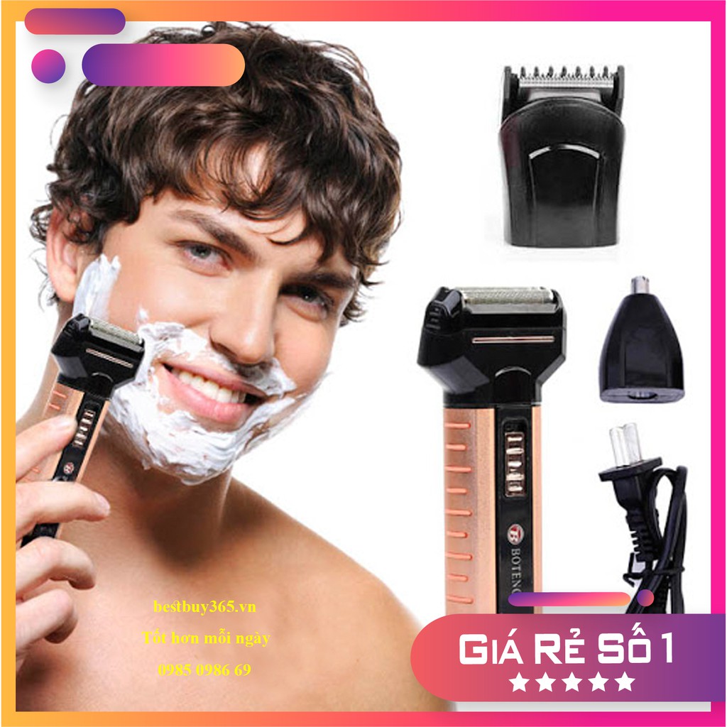 ⚡AN TOÀN - TIẾT KIỆM⚡ Tông đơ 3 Trong 1 cắt tóc kiêm máy cạo râu, tỉa lông mũi Boteng BT-T1