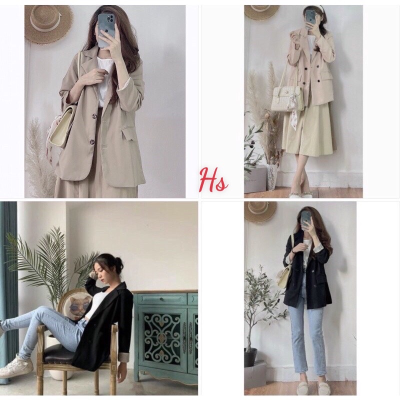 Áo blazer , áo khoác vest dài tay 2 lớp siêu dày dẵn và dễ phối đồ | BigBuy360 - bigbuy360.vn