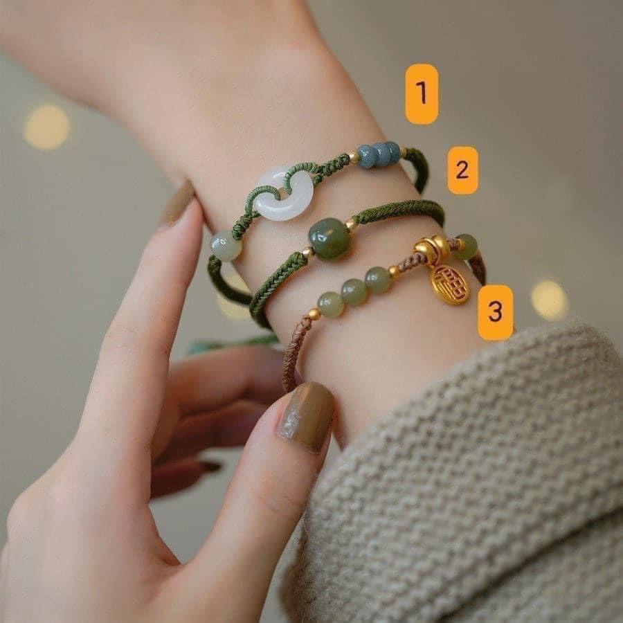 Vòng tay đá xanh phong thuỷ may mắn