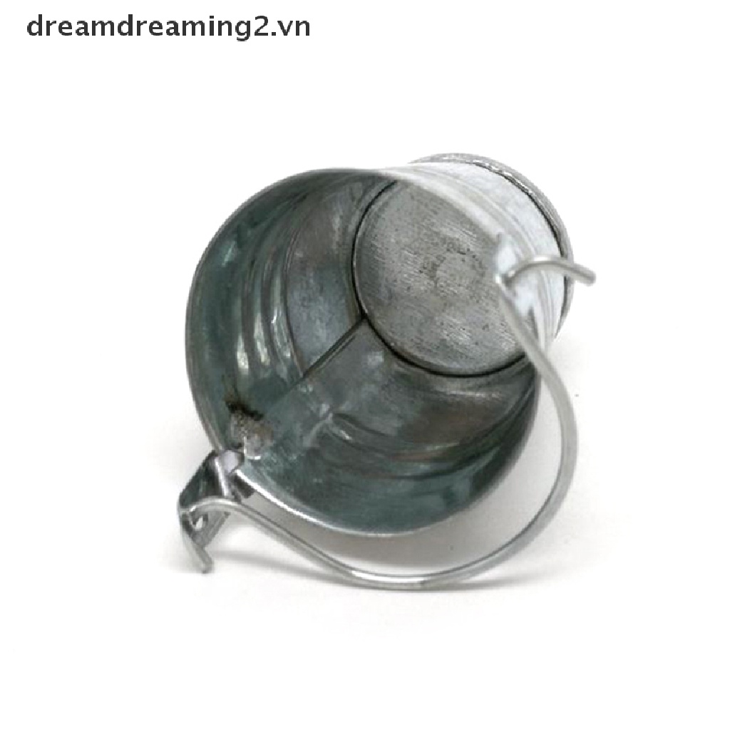 Set cần câu cá và xô nước mini bằng kim loại tỉ lệ 1:12 chất lượng cao dành cho trang trí nhà búp bê