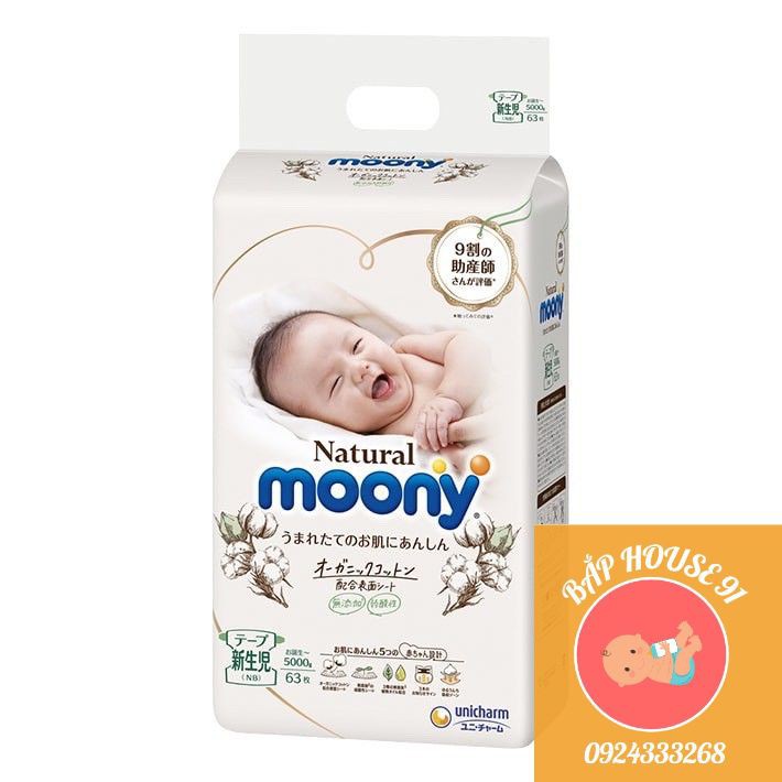 🍧 Bỉm Moony Natural 🍧 Moony Cộng Miếng Nội Địa Chính Hãng 🍧 Bỉm Moony Dán/Quần Đủ Size NB63/S58/M46/L36/XL32