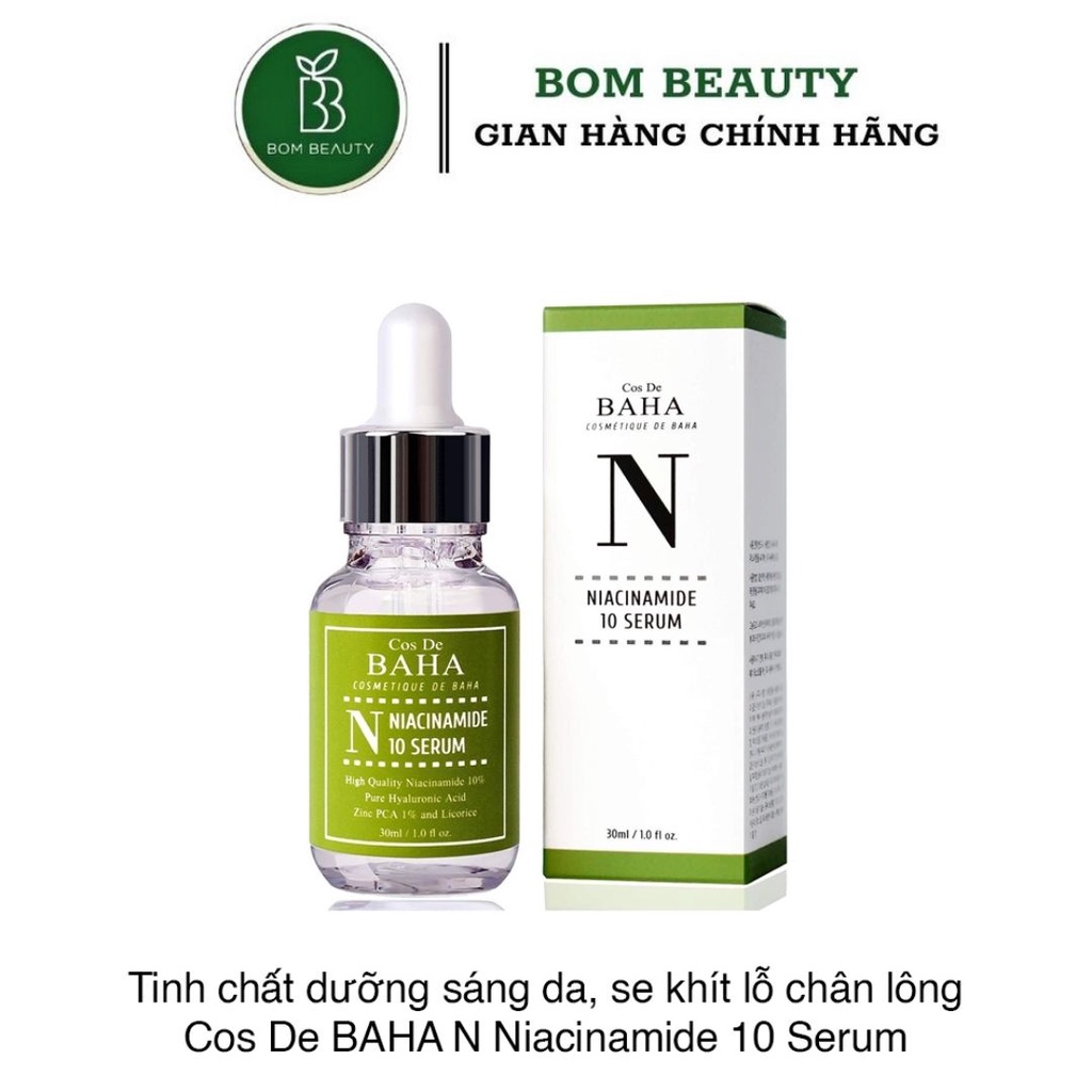 Serum dưỡng sáng, se khít lỗ chân lông Cos De Baha Niacinamide 10 serum