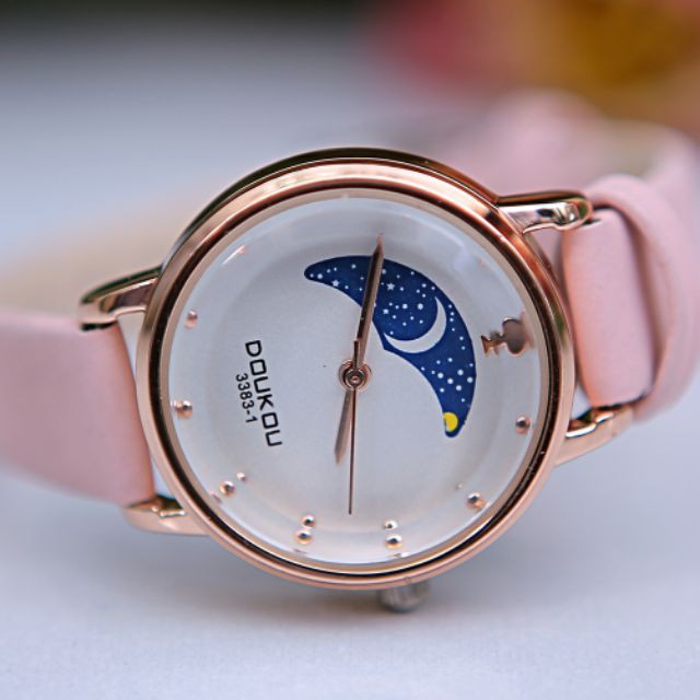 Đồng hồ nữ DOUKOU 66993 dây da mặt tròn Bán lẻ giá sỉ