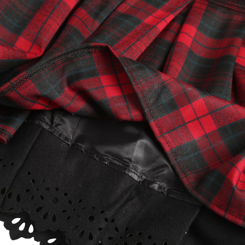 Chân váy ngắn xếp ly họa tiết sọc ca rô trẻ trung thời trang dành cho nữ | BigBuy360 - bigbuy360.vn