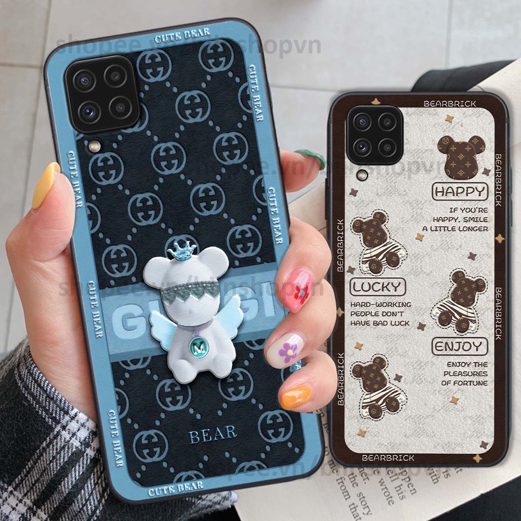 Ốp Samsung A22 4G / A22 5G hình gấu bear brick đẹp độc lạ, thời trang, cá tính