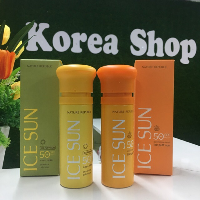 Kem chống nắng dạng xịt mát lạnh thay kem nền Nature Republic Ice sun mẫu mới