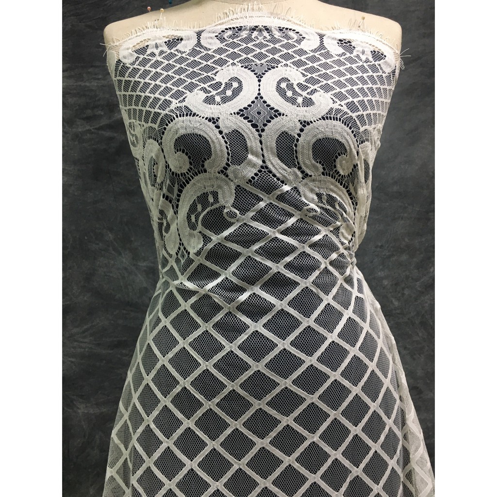 Ren cao cấp RM16587 khổ 1,5m may váy đầm, váy cưới, ren thời trang, ren trang trí