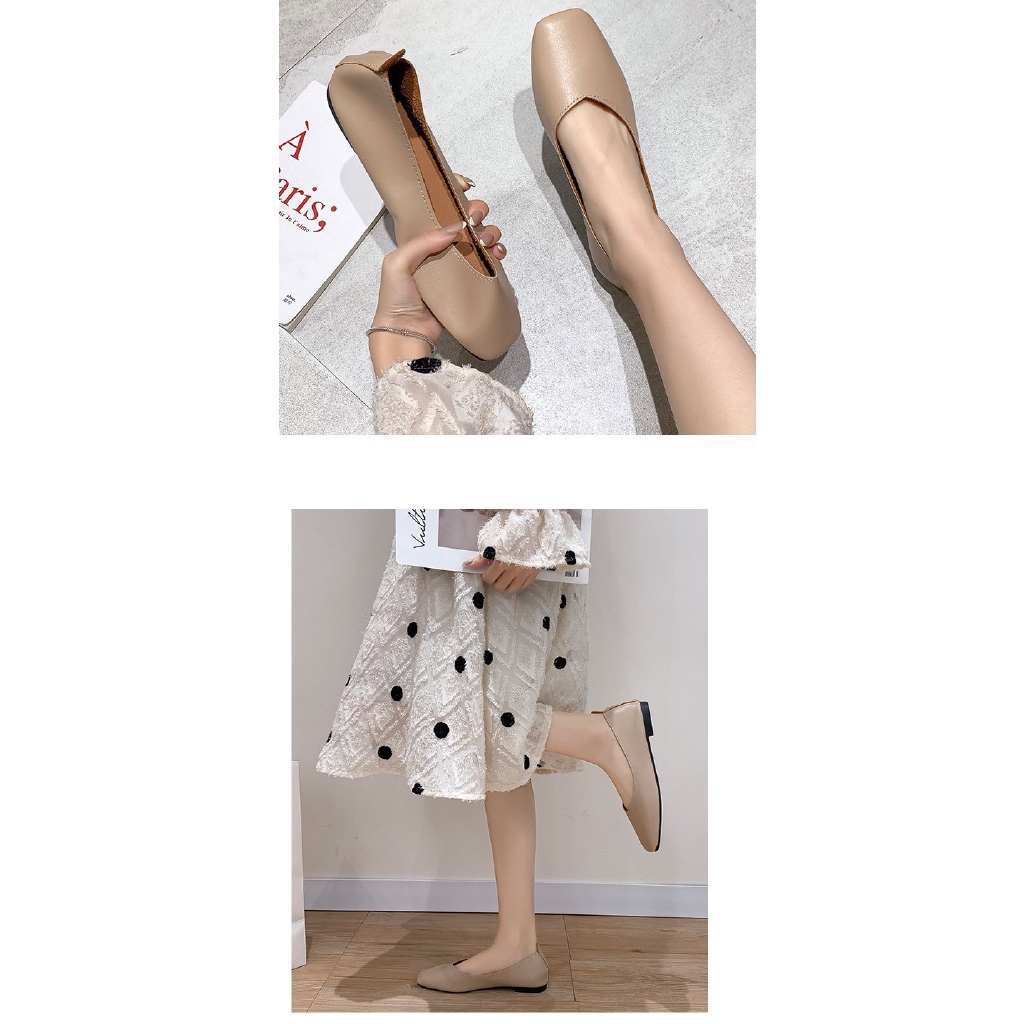 Giày Búp Bê Da Pu Đế Bằng Kiểu Hàn Quốc Thời Trang Cho Nữ | BigBuy360 - bigbuy360.vn