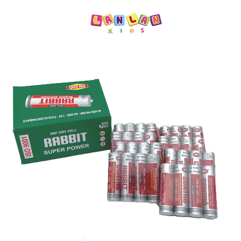 Pin con thỏ AA 1,5v LANLAN KIDS vỉ 4 viên pin thay cho đồ chơi, đồng hồ