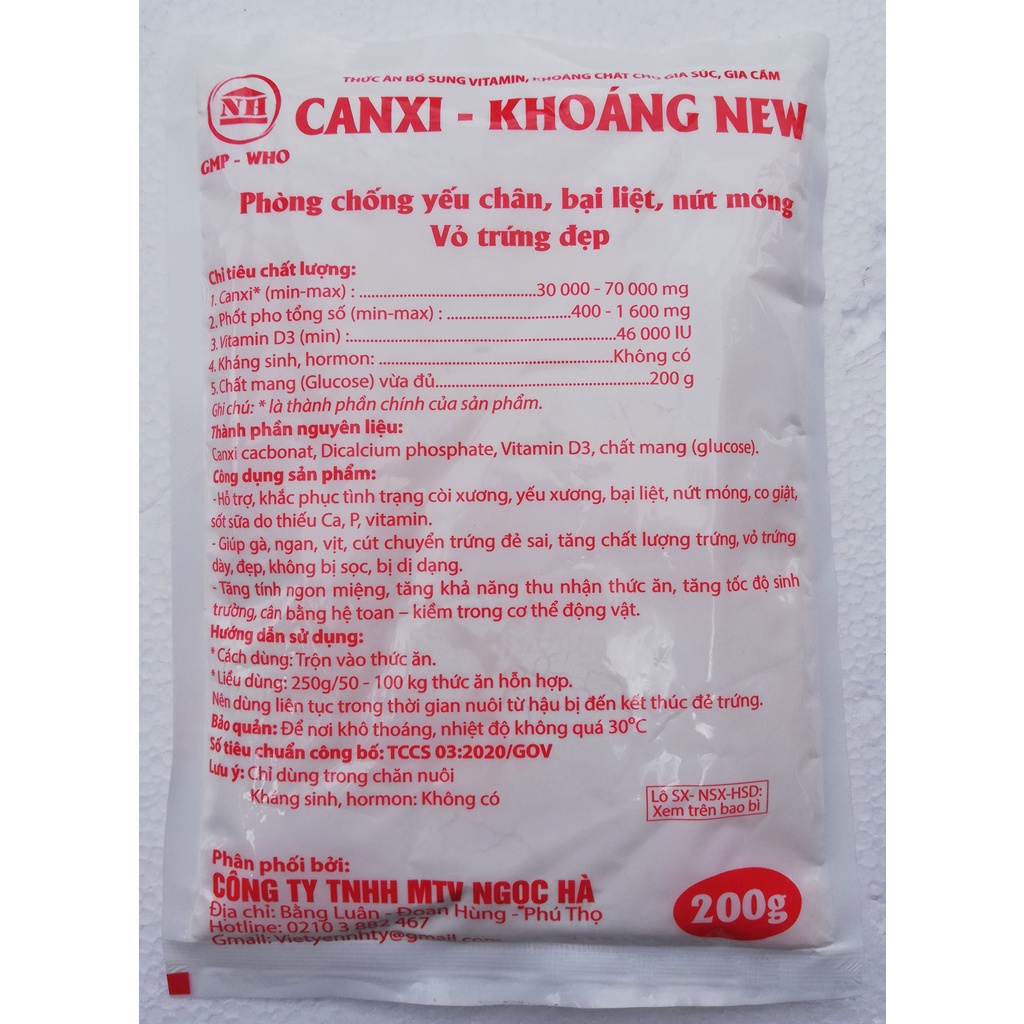 3kg CANXI KHOÁNG Phòng bại liệt, nứt móng, vỏ trứng đẹp cho gia súc, gia cầm, gà đá, gà chọi, chim cảnh, chó, mèo