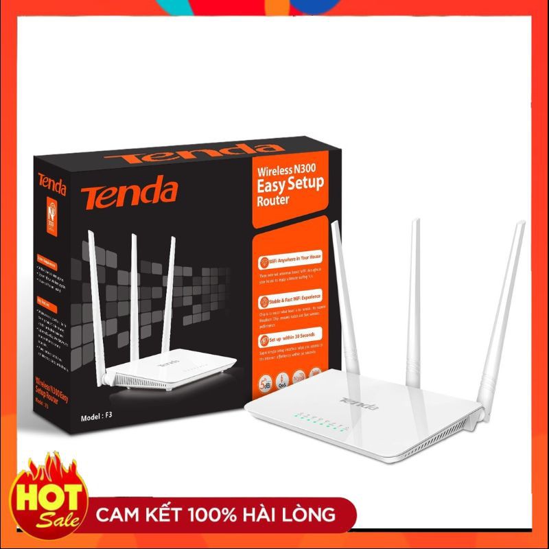 Bộ phát WiFi ⚡️𝐅𝐑𝐄𝐄 𝐒𝐇𝐈𝐏⚡️ Bộ phát WiFi Tenda F3 3 râu 300Mbps - Đường Truyền Siêu Tốc - Phát Sóng Diện Rộng