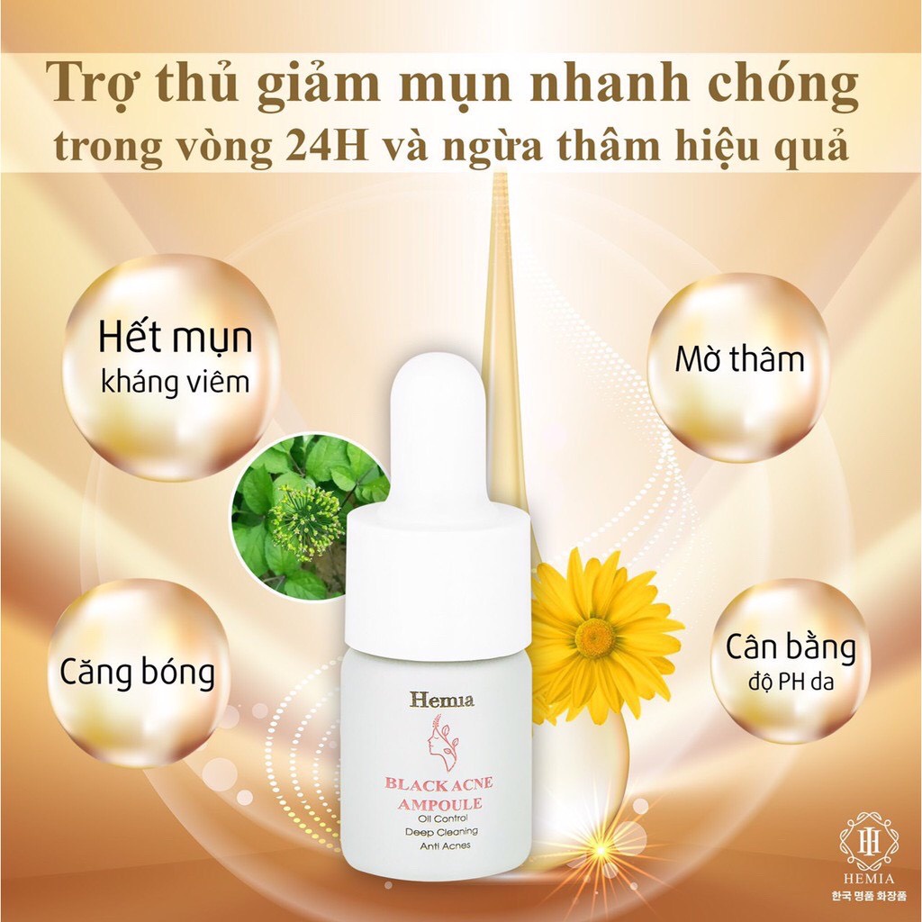 Detox mụn hoa sâm Hemia 24h, mụn bọc ,mụn mủ, mụn đầu đen, mụn trứng cá, mụn ẩn... dưỡng trắng căng bóng da