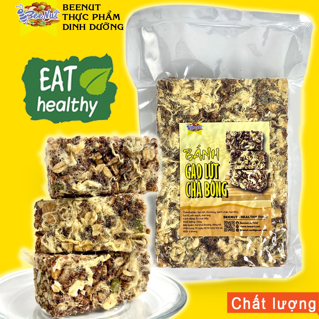 Bánh gạo lứt chà bông mix hạt  Đồ ăn vặt ngon BeeNut