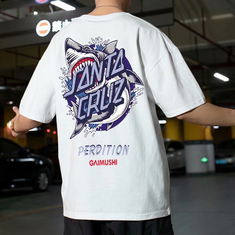 Men's Fashion Cartoon Print Short Sleeve T-shirt