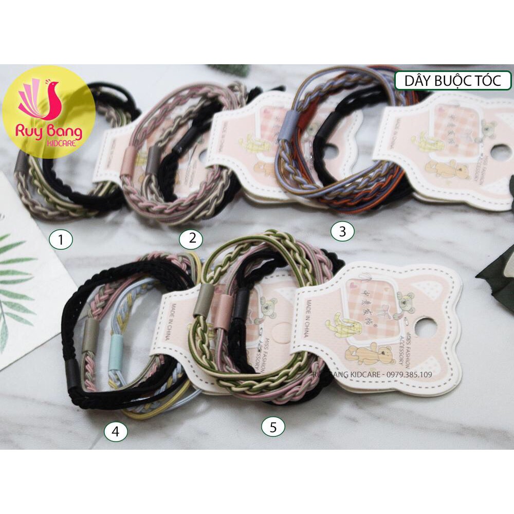 Dây buộc tóc co giãn phong cách Hàn Quốc thời trang xinh xắn cho nữ ( vỉ 3 chiếc )