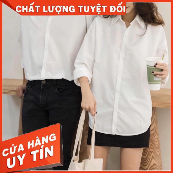 Áo sơ mi nam nữ, áo form rộng dài tay unisex áo sơ mi vải lụa thái chống bai xù chống nhăn nhàu - Hàng nhập khẩu