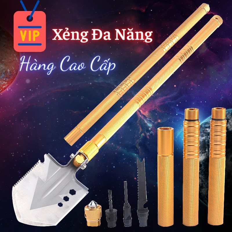 Bộ xẻng cuốc đa năng đi phượt, dã ngoại, làm vườn, gấp gọn bỏ túi vô cùng tiện ích