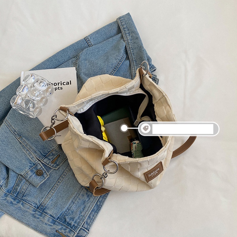 Túi xách IELGY đeo vai vải vạt ngăn rộng sành điệu cho nữ