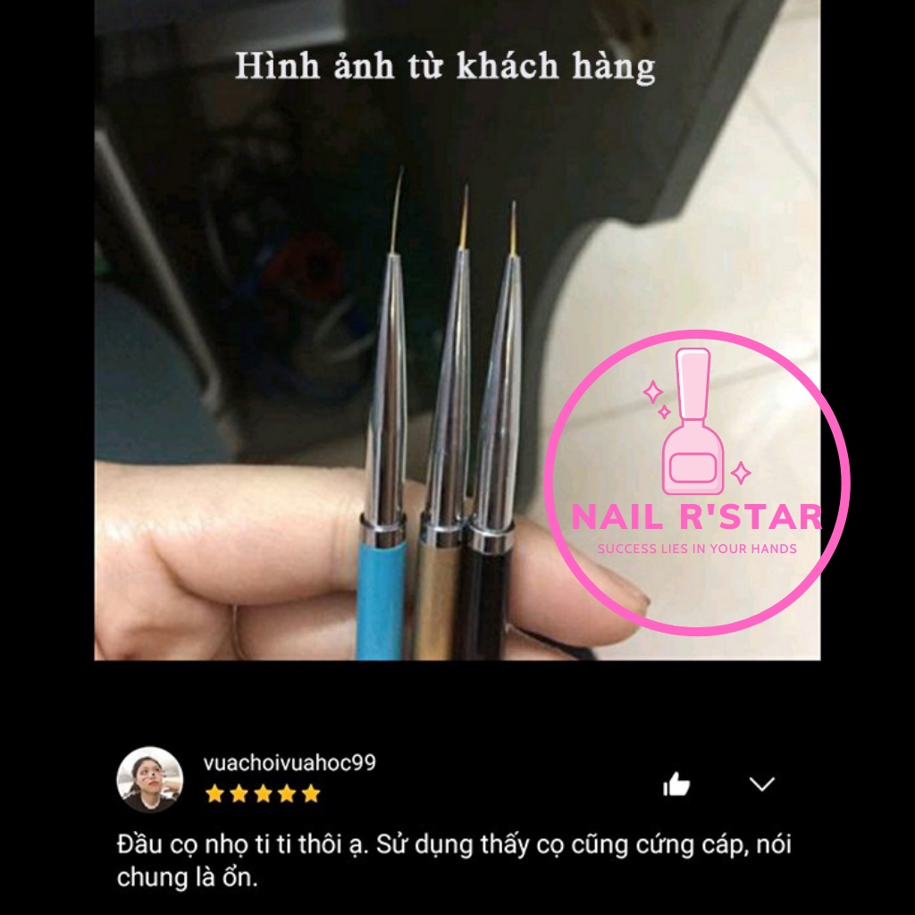 Set 3 cây cọ nét Beauty - Cọ vẽ chuyên dụng cho dân làm móng NAIL R’STAR
