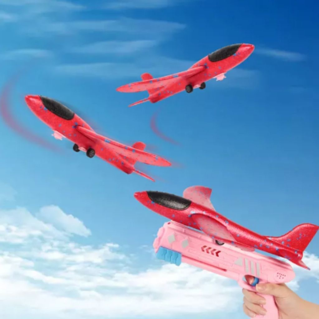 Sung bắn máy bay, đồ chơi sung bắn máy bay bằng xốp cho bé, cỡ lớn 35*32cm, bay lượn tầm xa.