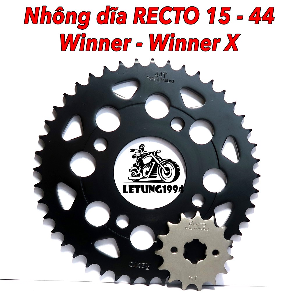 Nhông dĩa RECTO 15T/44T cho winner X thông số zin chính hãng