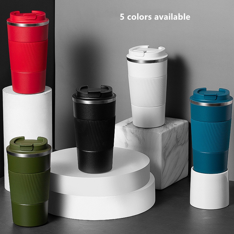 Double Stainless Steel Coffee Thermos Mug with Non-slip Case Car Vacuum Flask Travel Insulated Bottle