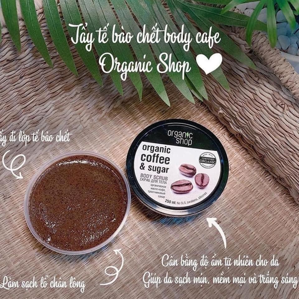 Tẩy Da chết Toàn Thân Organic Coffee & Sugar Body Scrub - Nga