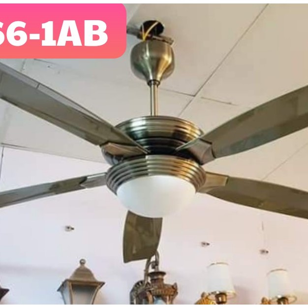 Quạt Trần Đèn 5 Cánh Nhựa 666-1AB ,Quạt Trần Điều Khiển Từ Xa, Động Cơ AC
