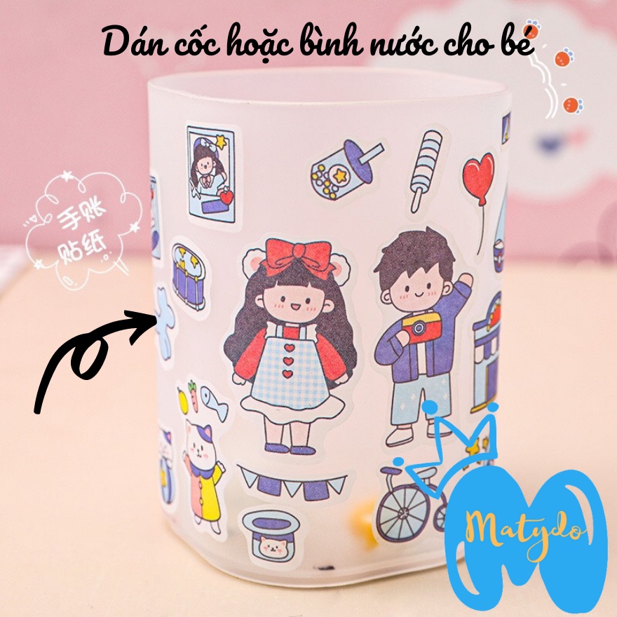 Sticker decal dán bình nước, sổ tay nhiều hình dễ thương