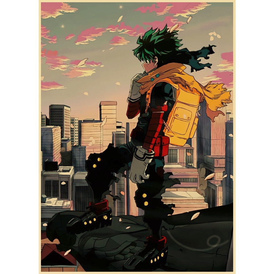 Poster Phim Hoạt Hình my hero academia Phong Cách retro Nhật Bản