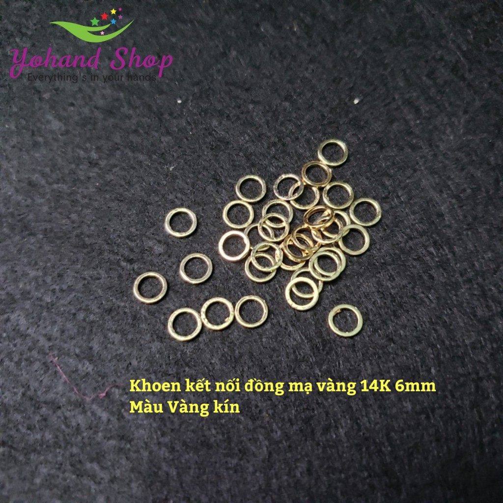 Gói 4 cái khoen kết nối tròn kín viền vuông - liền mạch không hở - làm vòng handmade