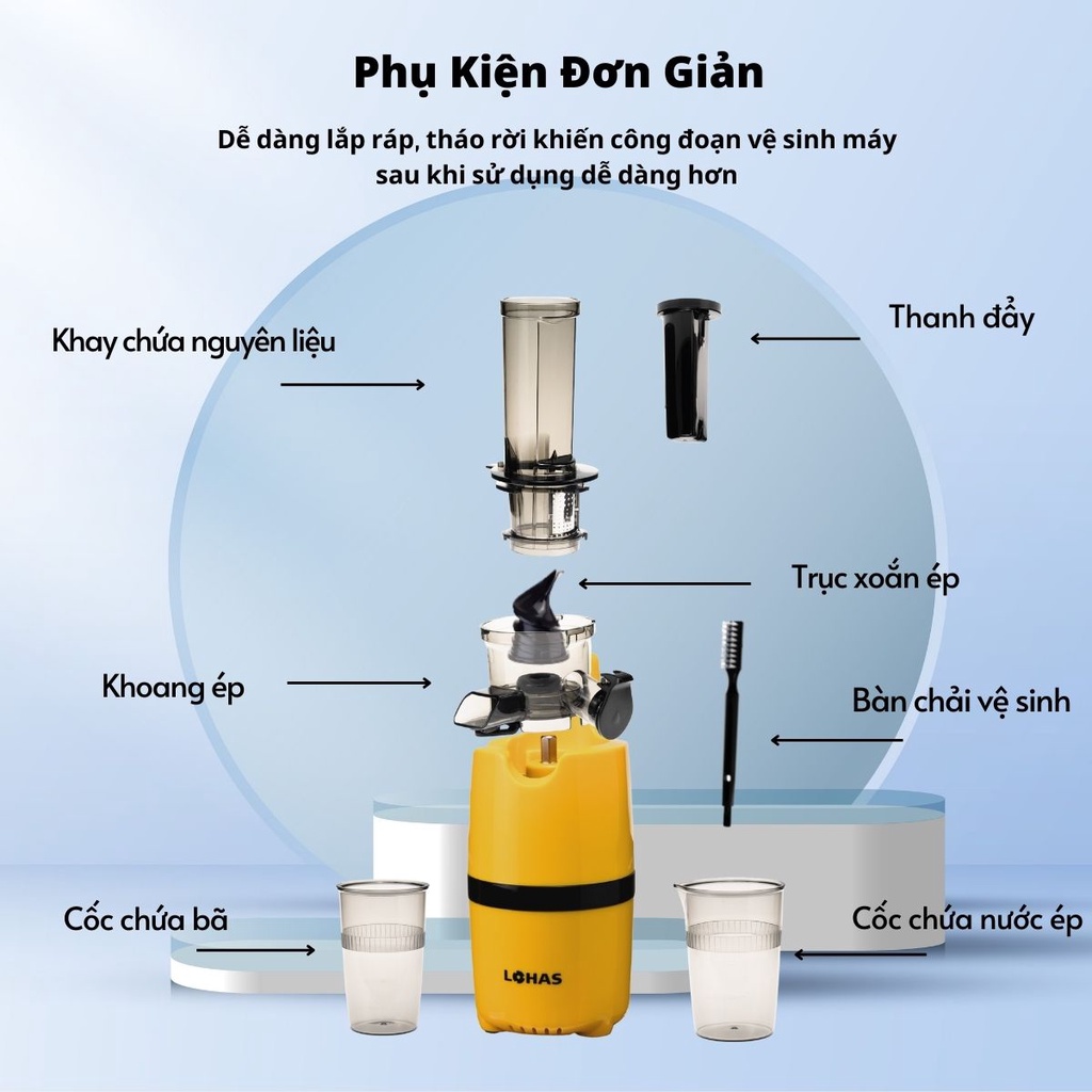 Phụ Kiện Máy Ép Chậm, Ép Trái Cây Cao Cấp Thương Hiệu LOHAS LS-228