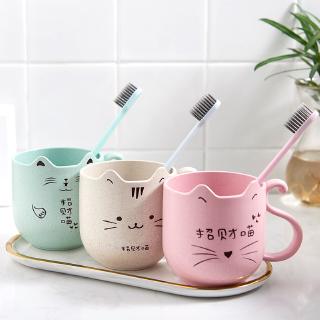 Cốc Nhựa Đánh Răng Hình Mèo May Mắn Dễ Thương