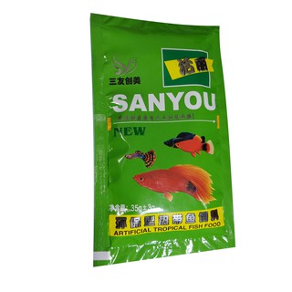 Thức ăn cho cá cảnh nhỏ SANYOU gói XANH 35 gram
