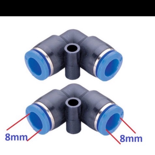 Cút góc 8mm nối nhanh dùng trong hệ thống khung sương