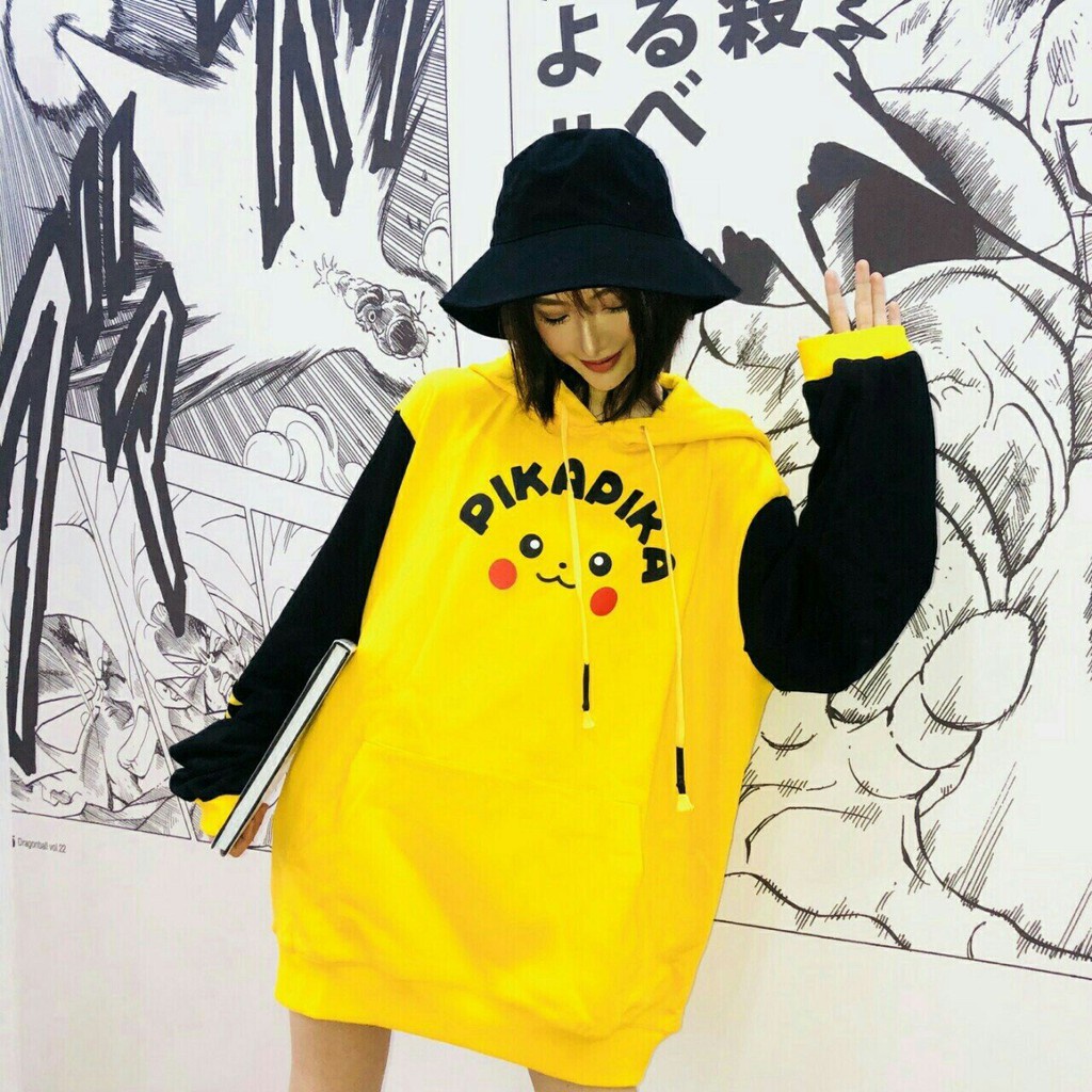 Áo Hoodie Pikachu unisex dễ thương - Kèm ảnh thật