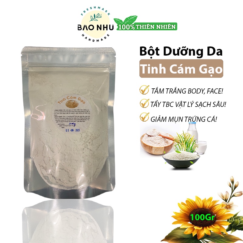 1Kg Tinh Cám Gạo Baonhu_Handmade - Tắm Trắng, Tẩy Tế Bào Chết