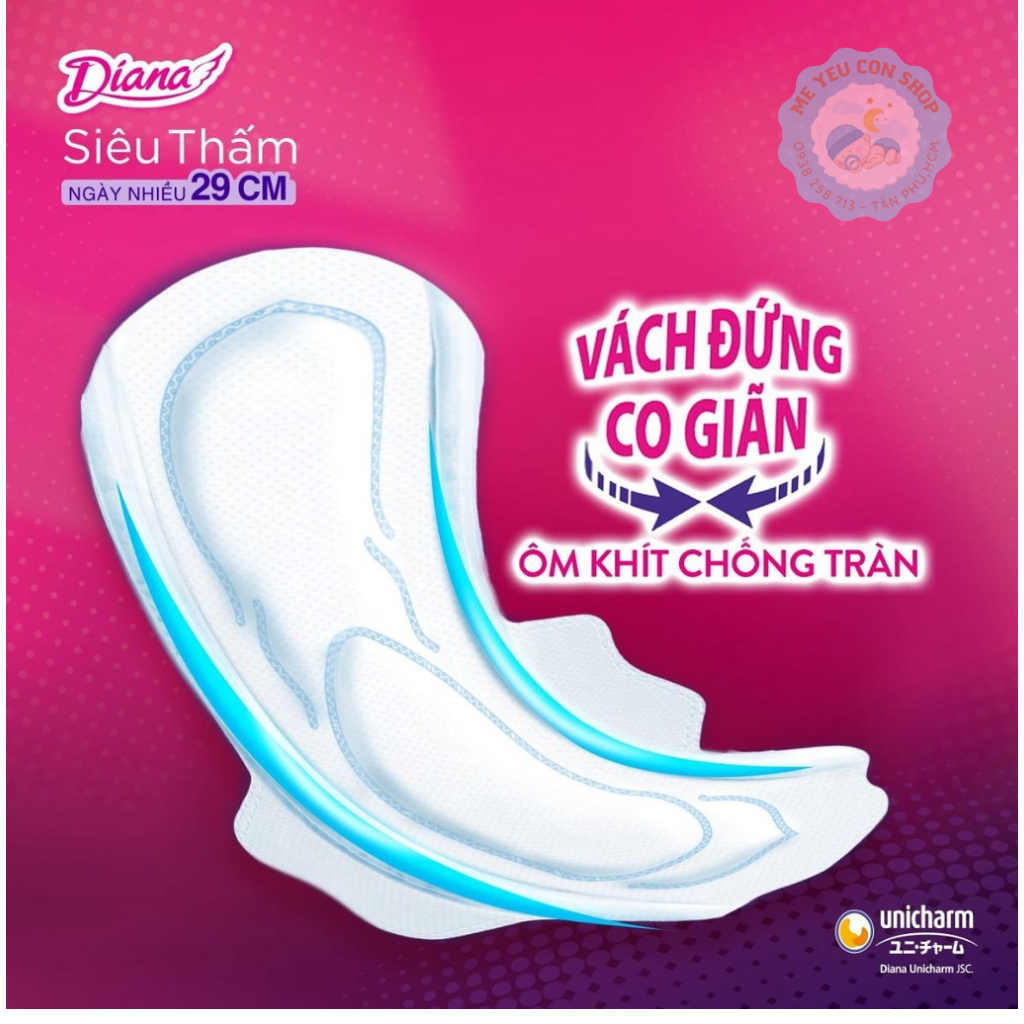 [Tặng 1 miếng] Gói 8 miếng - Băng vệ sinh siêu mỏng siêu thấm Diana