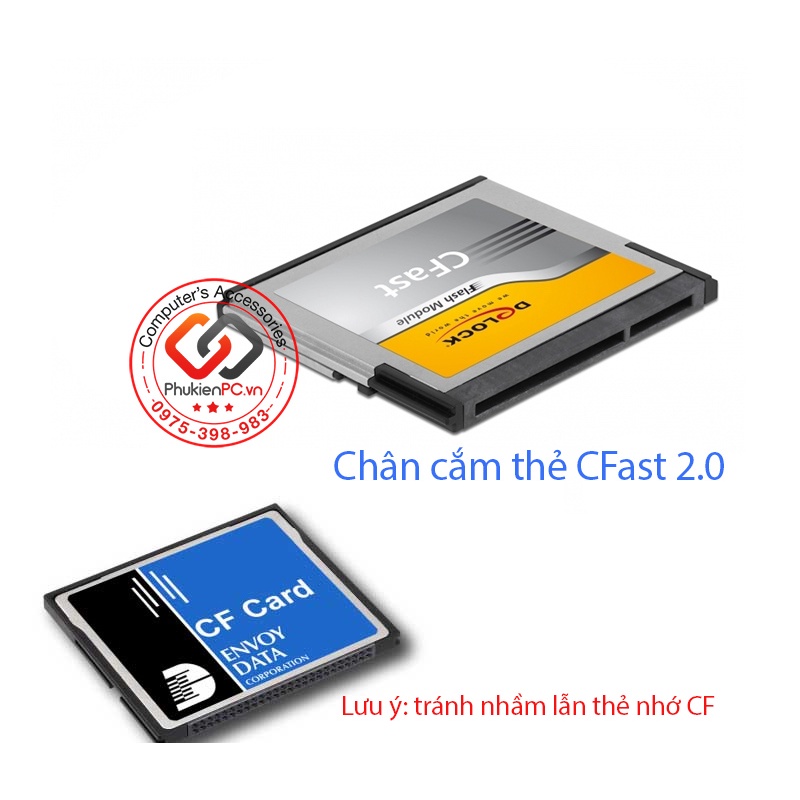 Đầu đọc thẻ nhớ máy ảnh, máy quay phim CFAST 2.0 sang USB 3.0 tốc độ cao