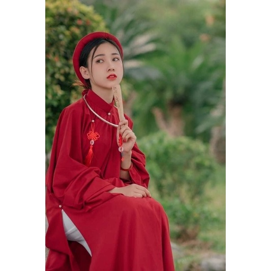 Full set áo tấc đỏ- áo dài ngũ thân nhật bình