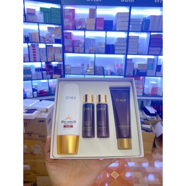 Set Kem Chống Nắng OHUI Cao Cấp Hàn Quốc Perfect Sun Black và Red SPF50+/PA++++