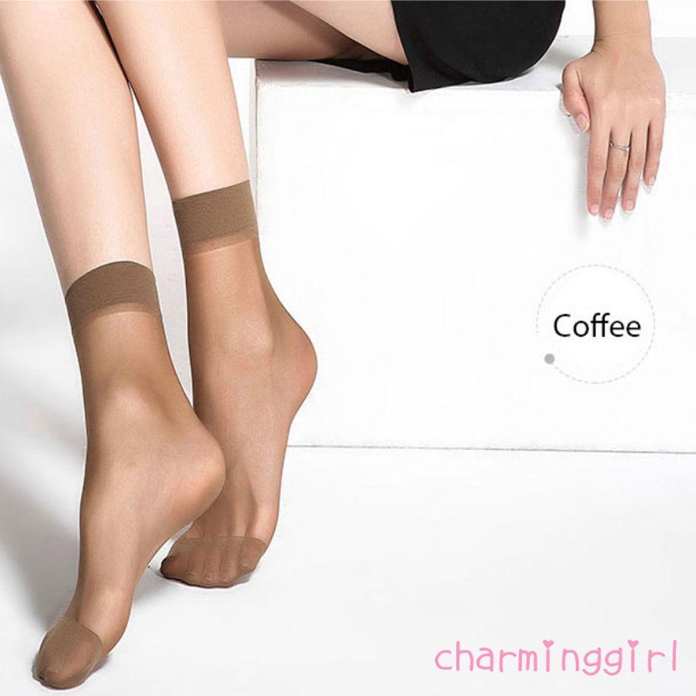 Bộ 10 đôi vớ lụa co giãn thời trang cho nữ